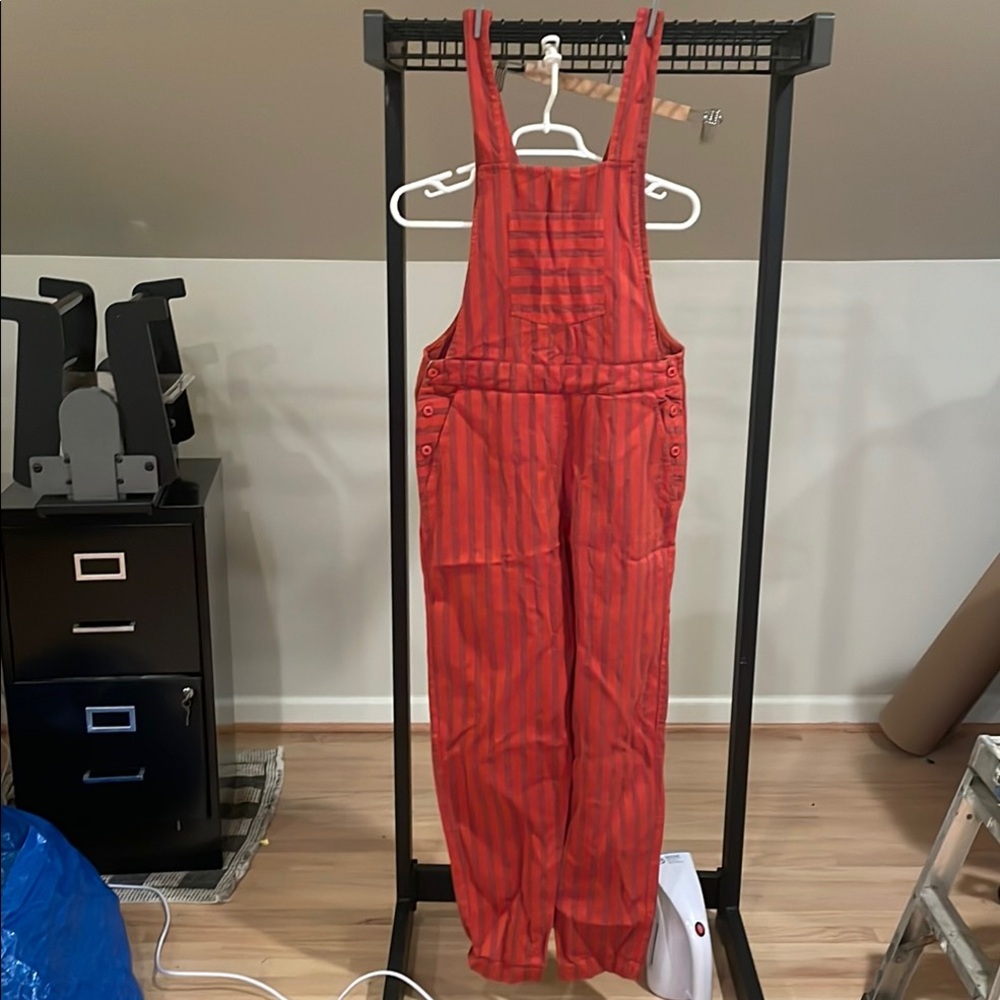 Red Striped Overalls